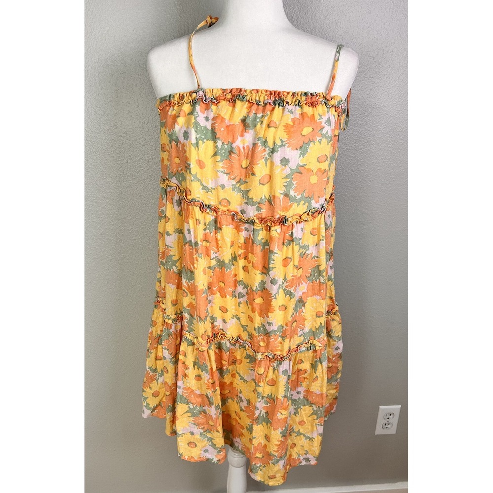RAILS Womens Dress Size S Tie Straps Summer Floral Sz Small NWT Linen Blend